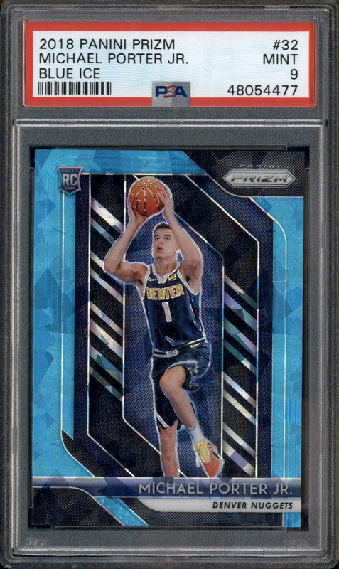 2018 Panini Prizm Blue Ice #32 Michael Porter Jr. RC Rookie /99 PSA 9