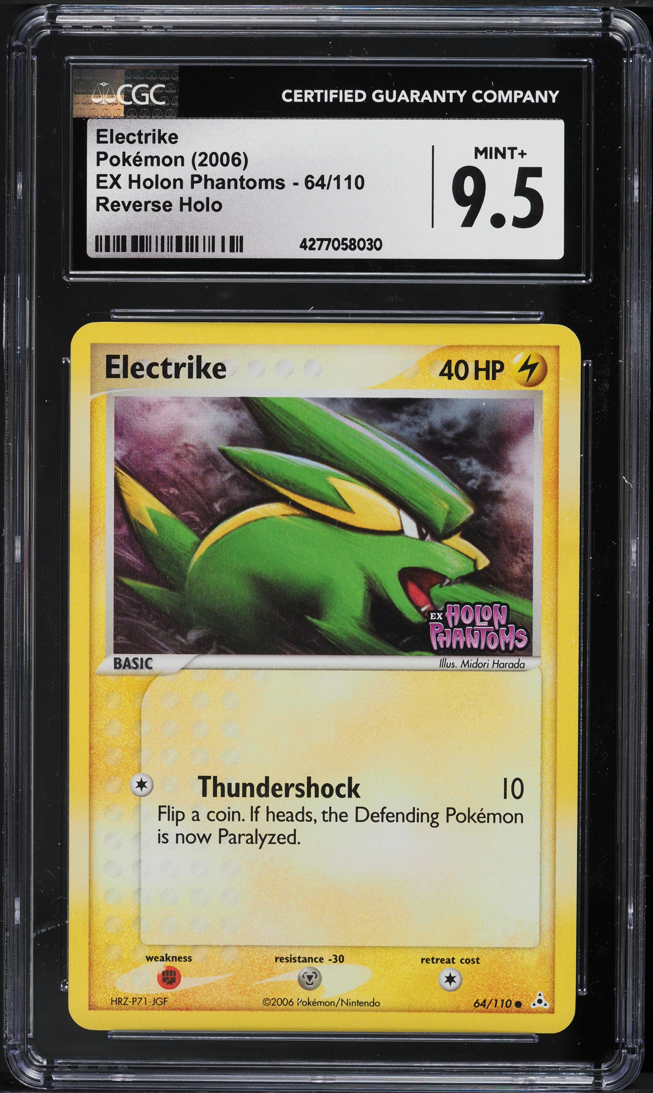 2006 Pokemon EX Holon Phantoms Reverse Holo Electrike #64 CGC 9.5 MINT+