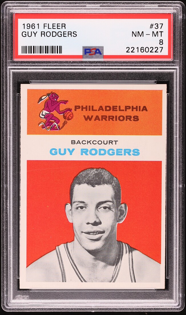 1961 Fleer Basketball Guy Rodgers ROOKIE #37 PSA 8 NM-MT