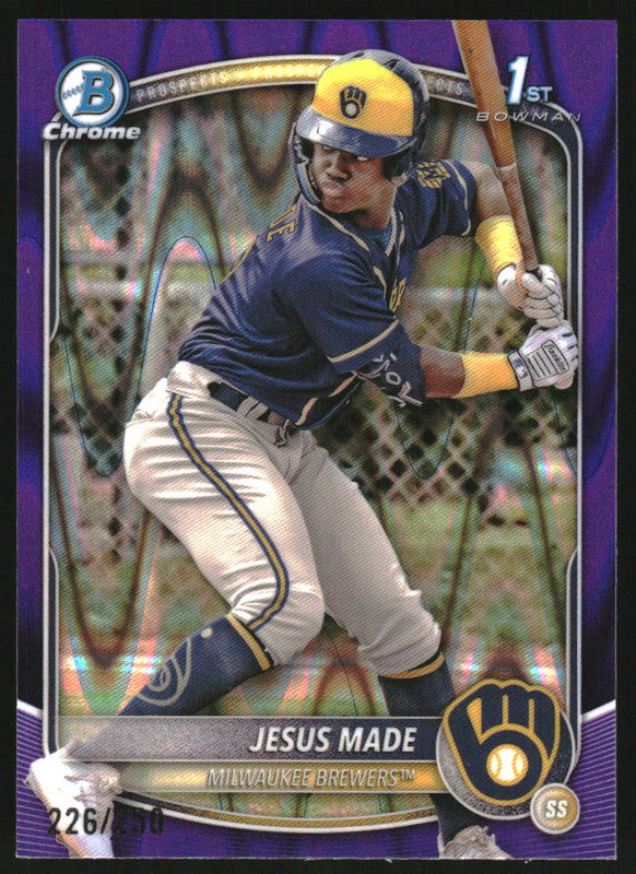 2025 Bowman Chrome Purple Raywave Refractor #BCP-50 Jesus Made RC /250