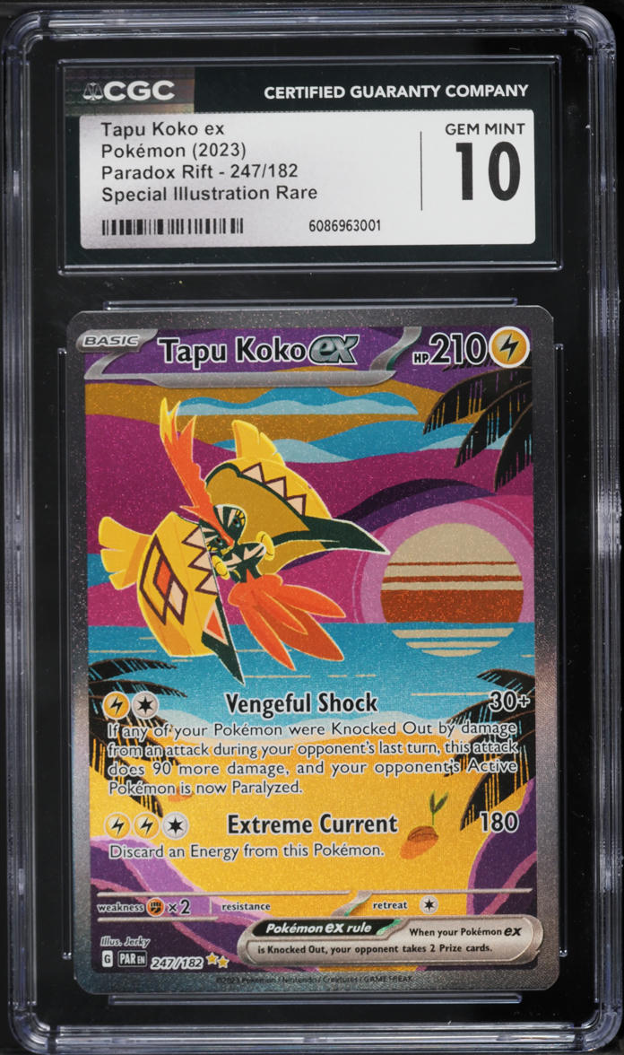 2023 Pokemon Scarlet & Violet Paradox Rift SIR Tapu Koko ex #247 CGC 10 GEM MINT