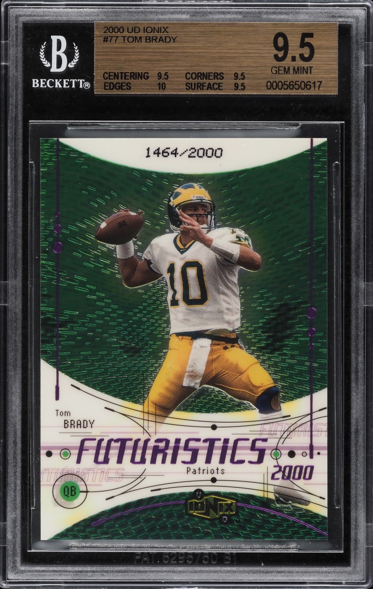2000 Upper Deck Ionix Tom Brady ROOKIE /2000 #77 BGS 9.5 GEM MINT