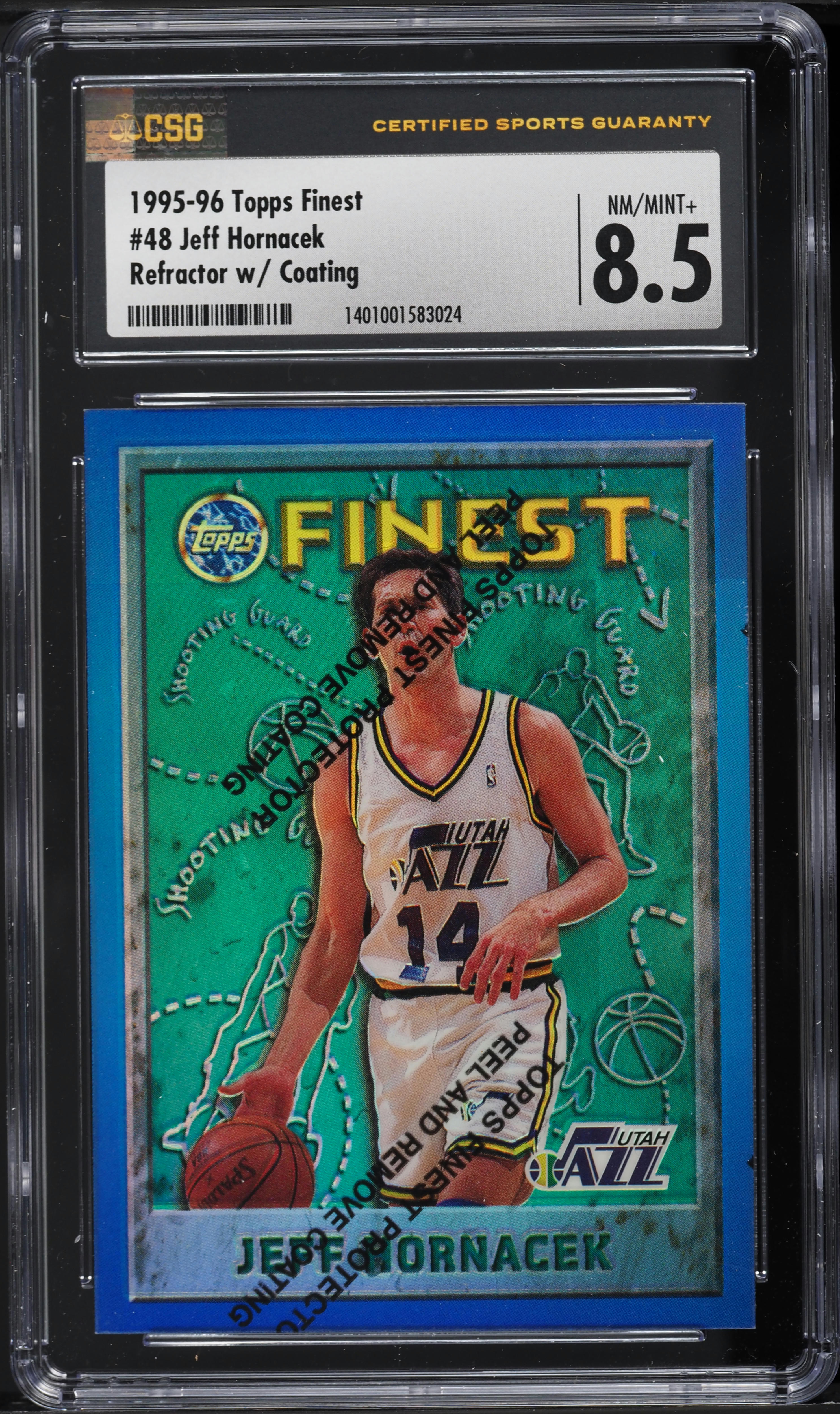 1995 Finest Refractor w/ Coating Jeff Hornacek #48 CSG 8.5 NM-MT+