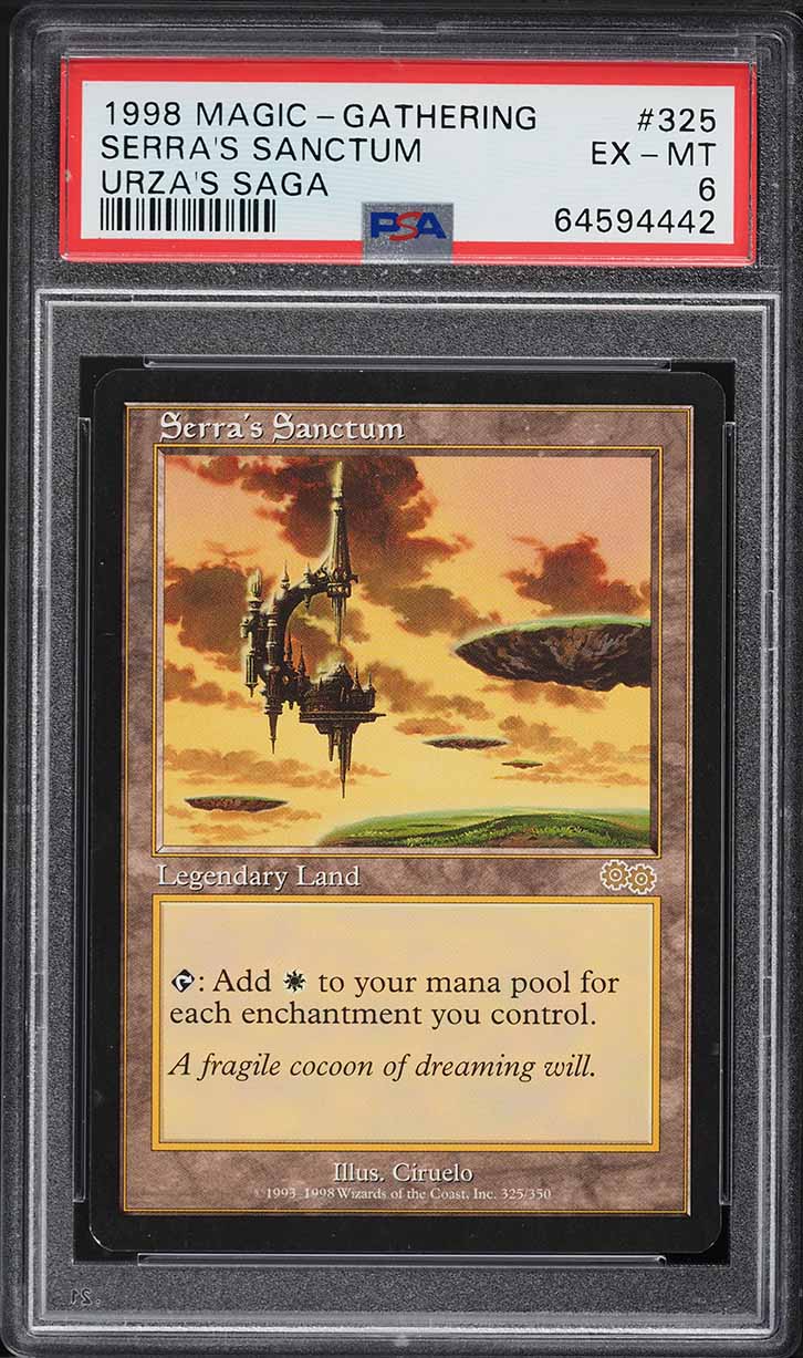 1998 Magic The Gathering MTG Urza's Saga Serra's Sanctum #325 PSA 6 EXMT