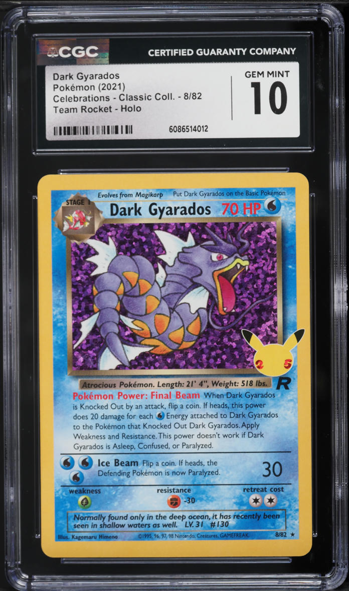 2021 Pokemon SWSH Celebrations Classic Holo Dark Gyarados #8 CGC 10 GEM MINT
