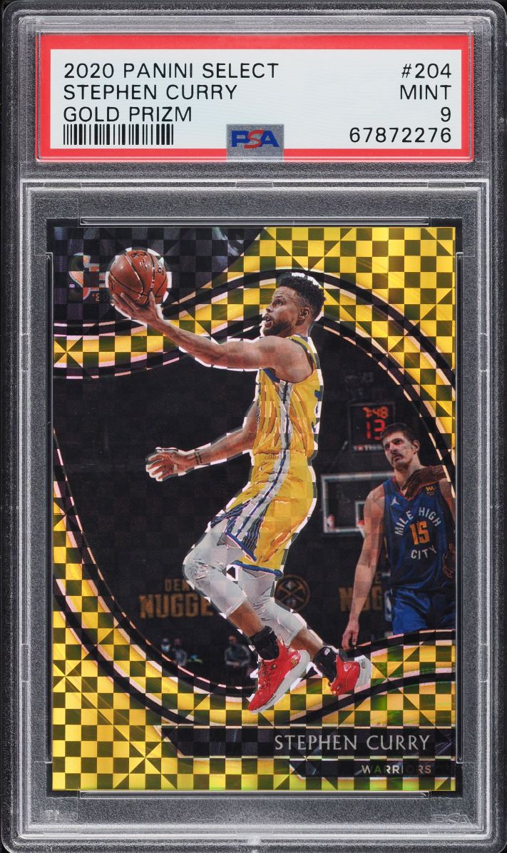 2020 Select Courtside Gold Prizm Stephen Curry w/Nikola Jokic /10 #204 PSA 9