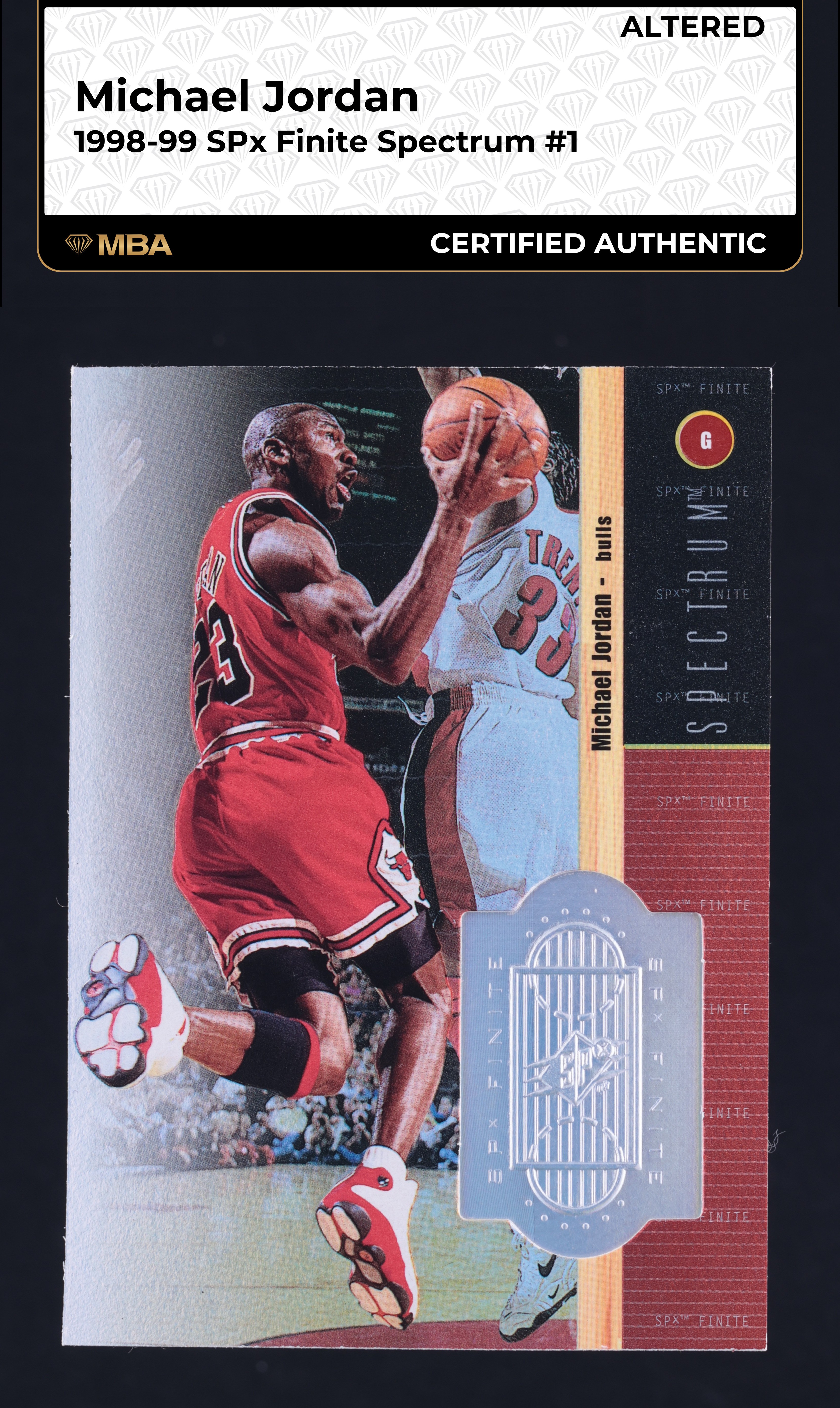 1998 SPx Finite Spectrum Michael Jordan /350 #1 MBA AUTH, Altered