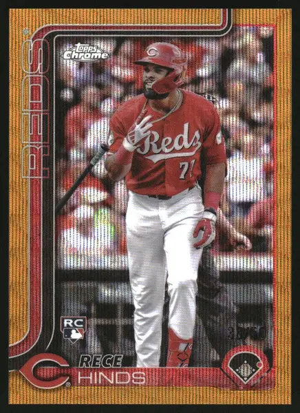 2025 Topps Chrome Gold Wave Refractor #253 Rece Hinds RC /50