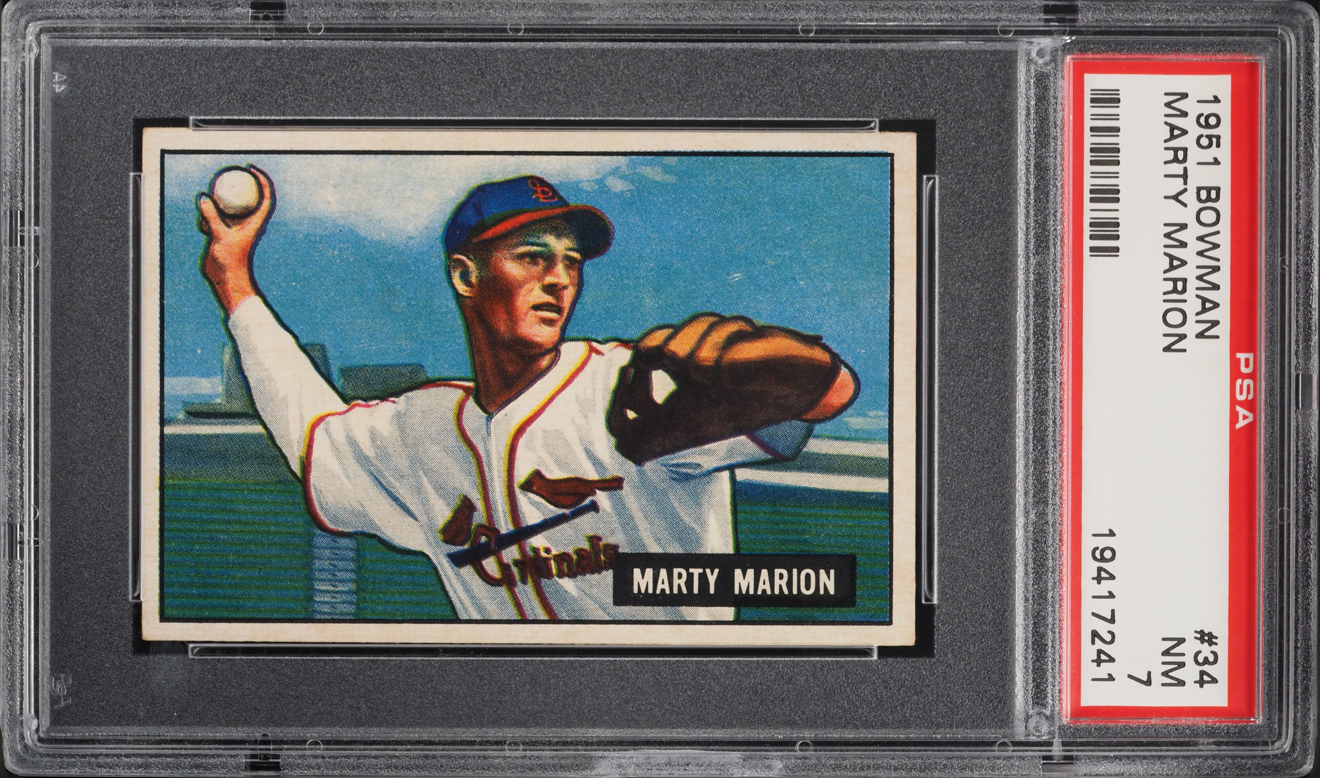 1951 Bowman Marty Marion #34 PSA 7 NRMT