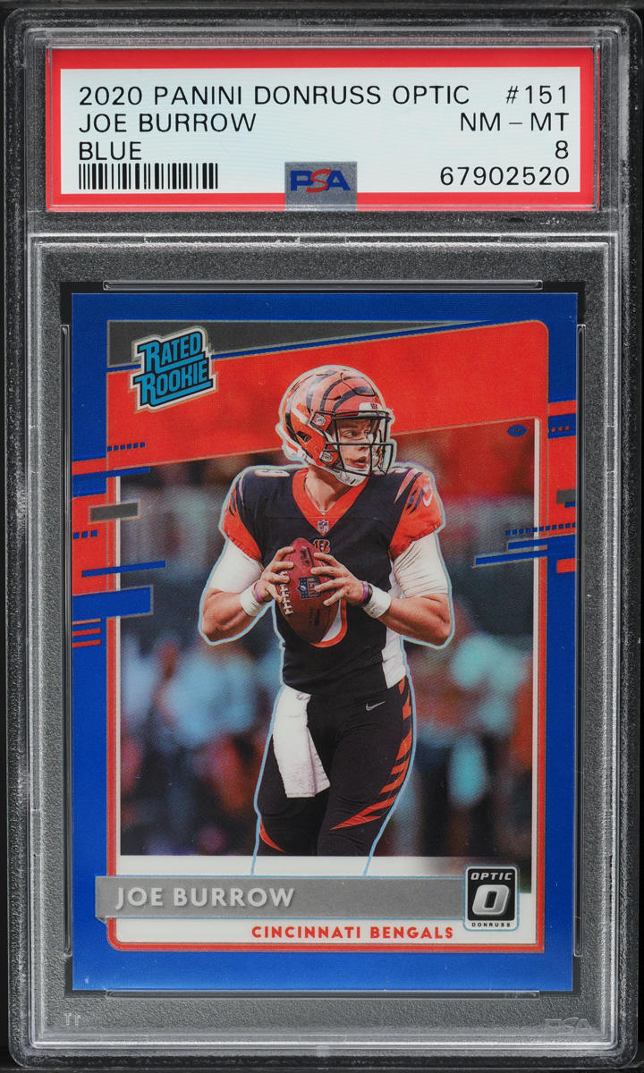 2020 Donruss Optic Blue Joe Burrow ROOKIE /179 #151 PSA 8 NM-MT