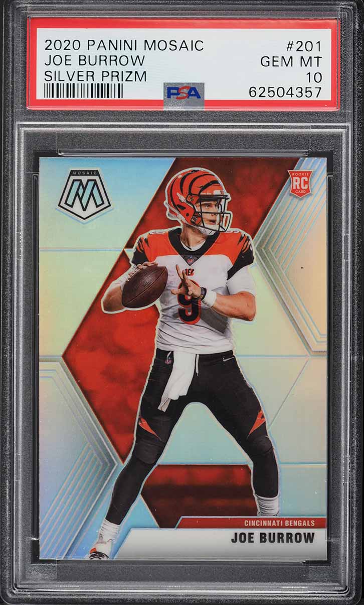 2020 Panini Mosaic Silver Prizms Joe Burrow ROOKIE #201 PSA 10 GEM MINT