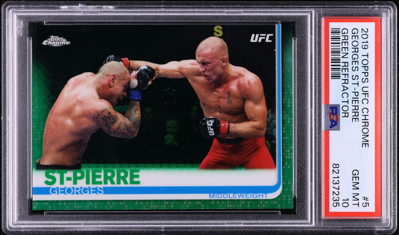 2019 Topps Chrome UFC Green Refractor Georges St-Pierre /99 #5 PSA 10 GEM MINT