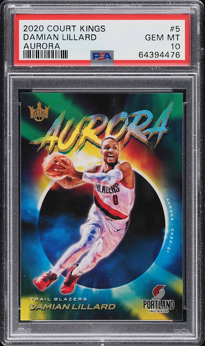 2020 Panini Court Kings Aurora Damian Lillard #5 PSA 10 GEM MINT
