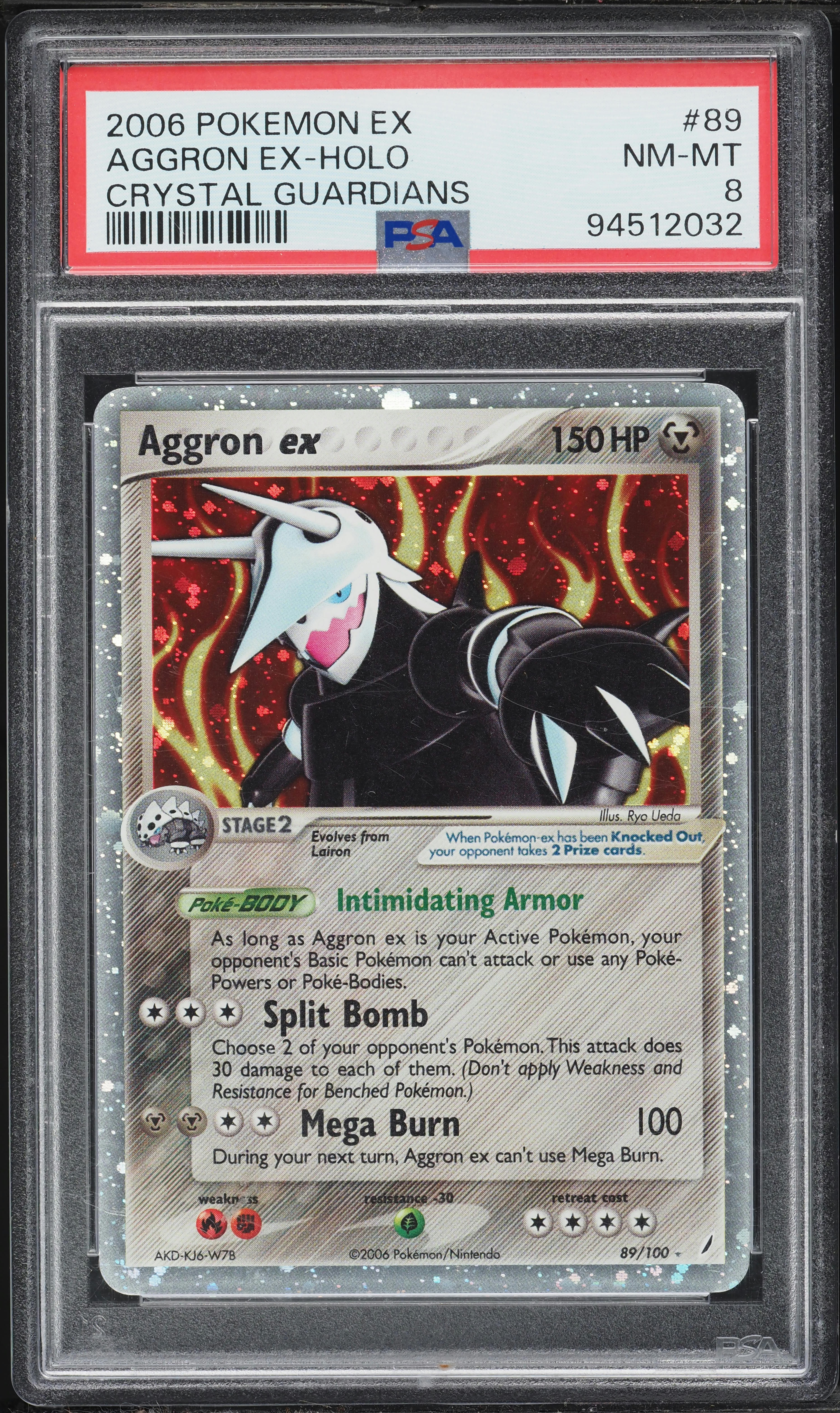 2006 Pokemon EX Crystal Guardians Holo Aggron EX #89 PSA 8 NM-MT
