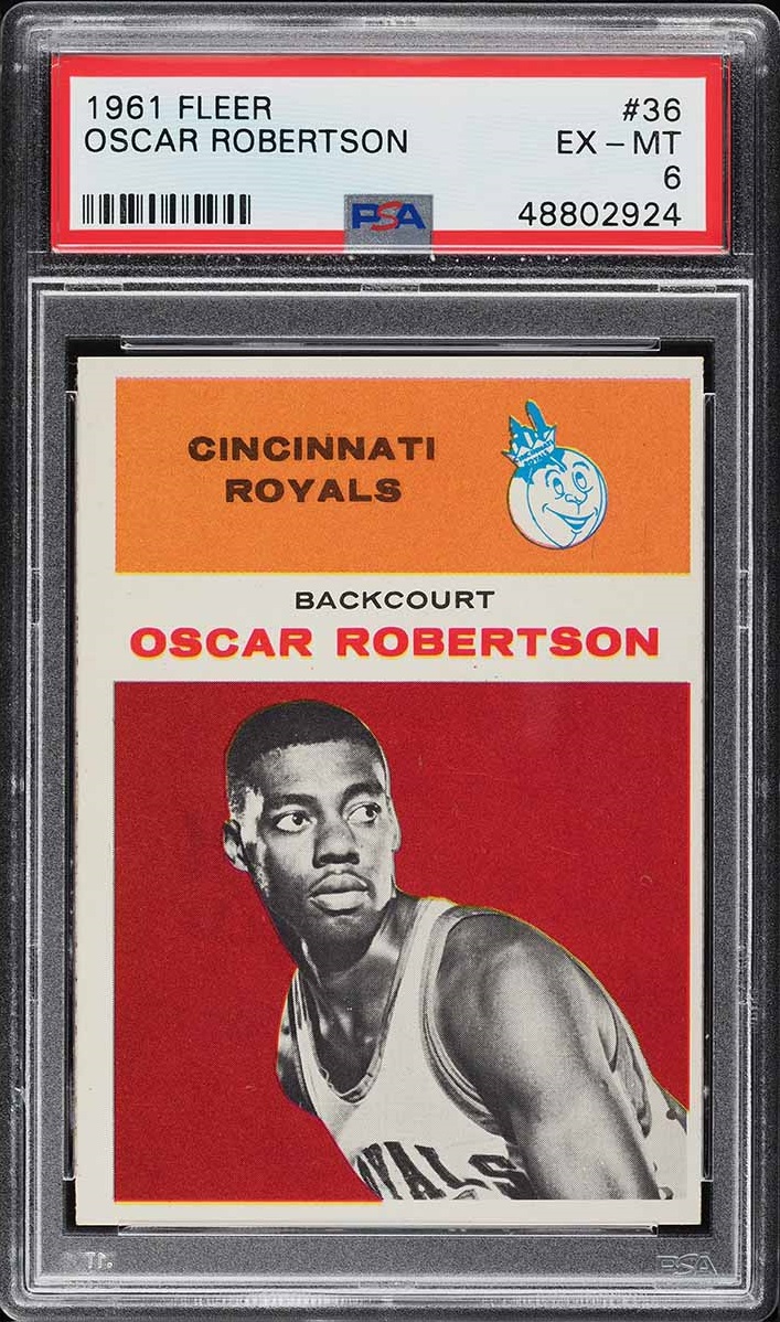 1961 Fleer Basketball Oscar Robertson ROOKIE #36 PSA 6 EXMT