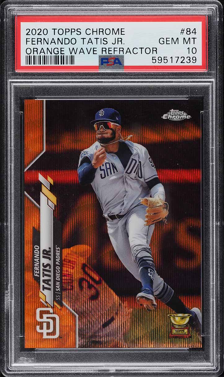 2020 Topps Chrome Orange Wave Refractor Fernando Tatis Jr. /25 #84 PSA 10 GEM