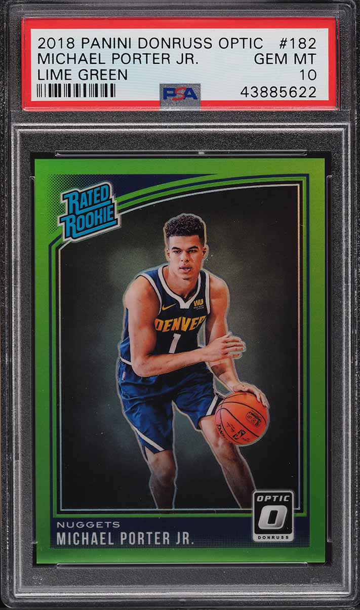 2018 Donruss Optic Lime Green Michael Porter Jr. ROOKIE /149 #182 PSA 10 GEM