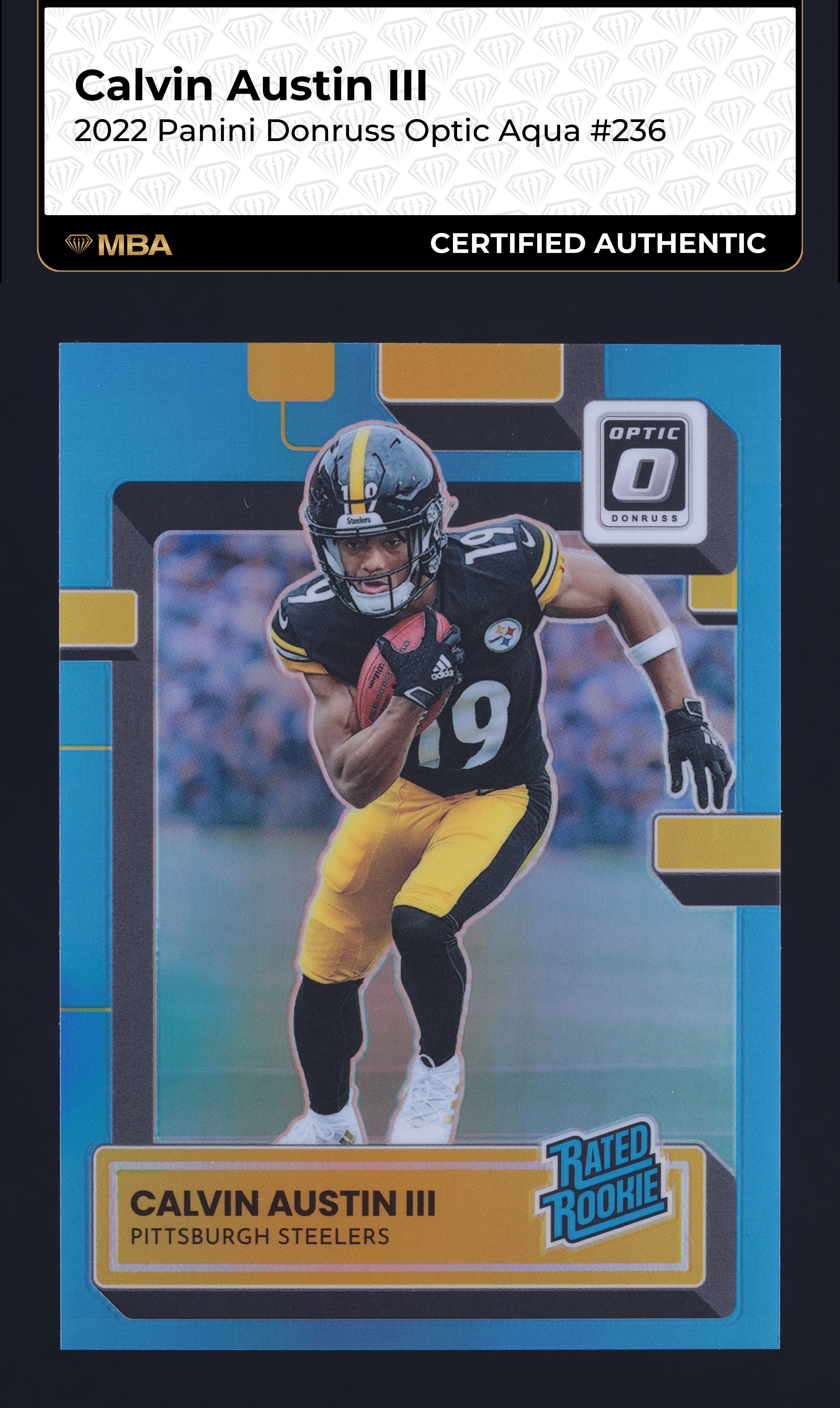 2022 Donruss Optic Aqua Calvin Austin III ROOKIE /299 #236 MBA AUTH
