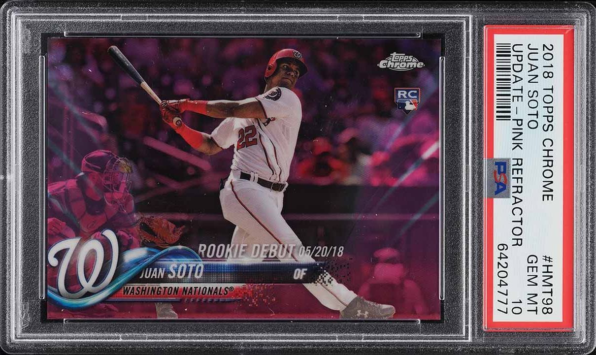 2018 Topps Chrome Update Pink Refractor Juan Soto ROOKIE #HMT98 PSA 10 GEM MINT