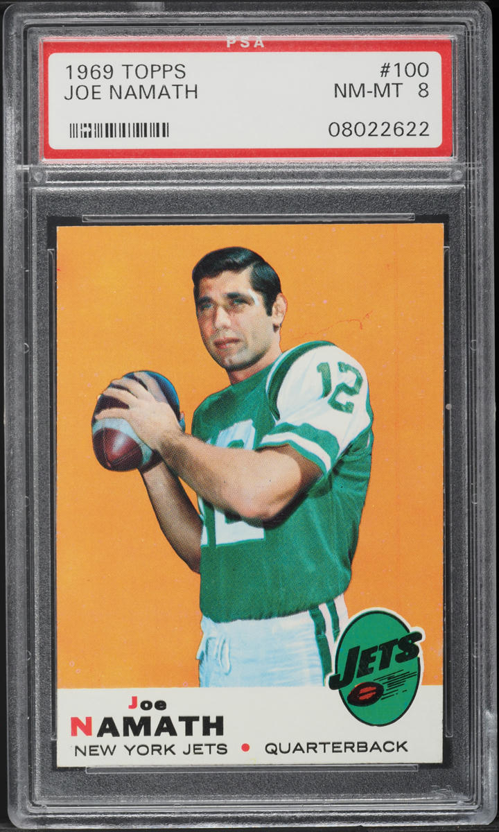 1969 Topps Football Joe Namath #100 PSA 8 NM-MT