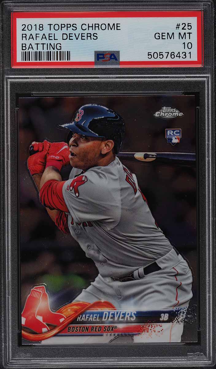 2018 Topps Chrome Batting Rafael Devers ROOKIE RC #25 PSA 10 GEM MINT