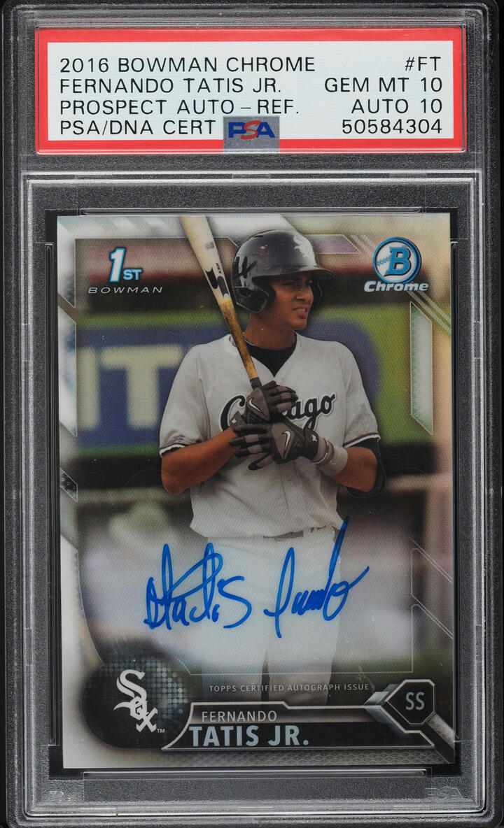2016 Bowman Chrome Refractor Fernando Tatis Jr. ROOKIE AUTO DNA 10 /499 PSA 10