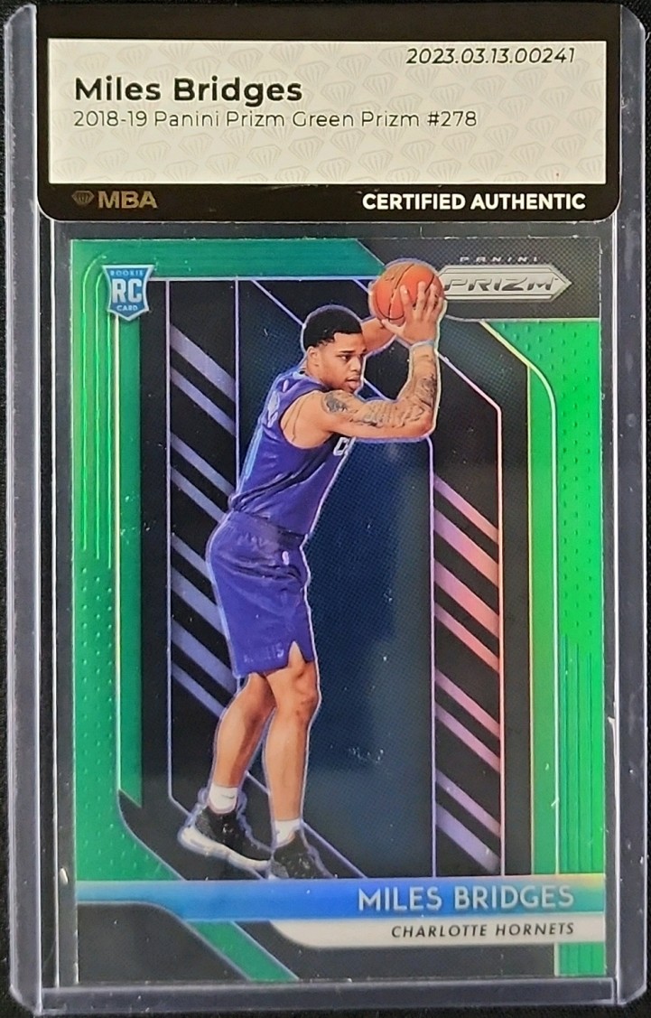 2018 Panini Prizm Green Miles Bridges ROOKIE #278 MBA AUTH