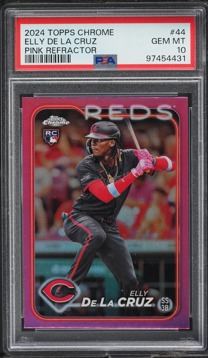 2024 Topps Chrome Pink Refractor Elly De La Cruz ROOKIE #44 PSA 10 GEM MINT