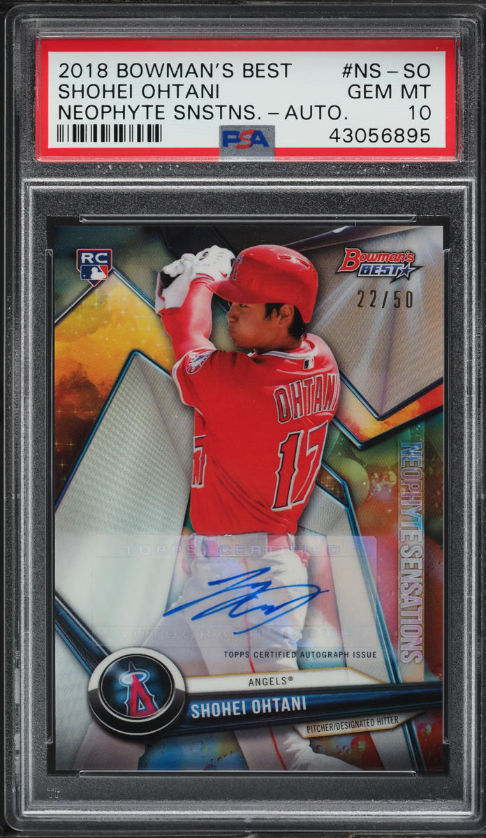 2018 Bowman's Best Neophyte Sensations Shohei Ohtani ROOKIE AUTO /50 PSA 10 GEM