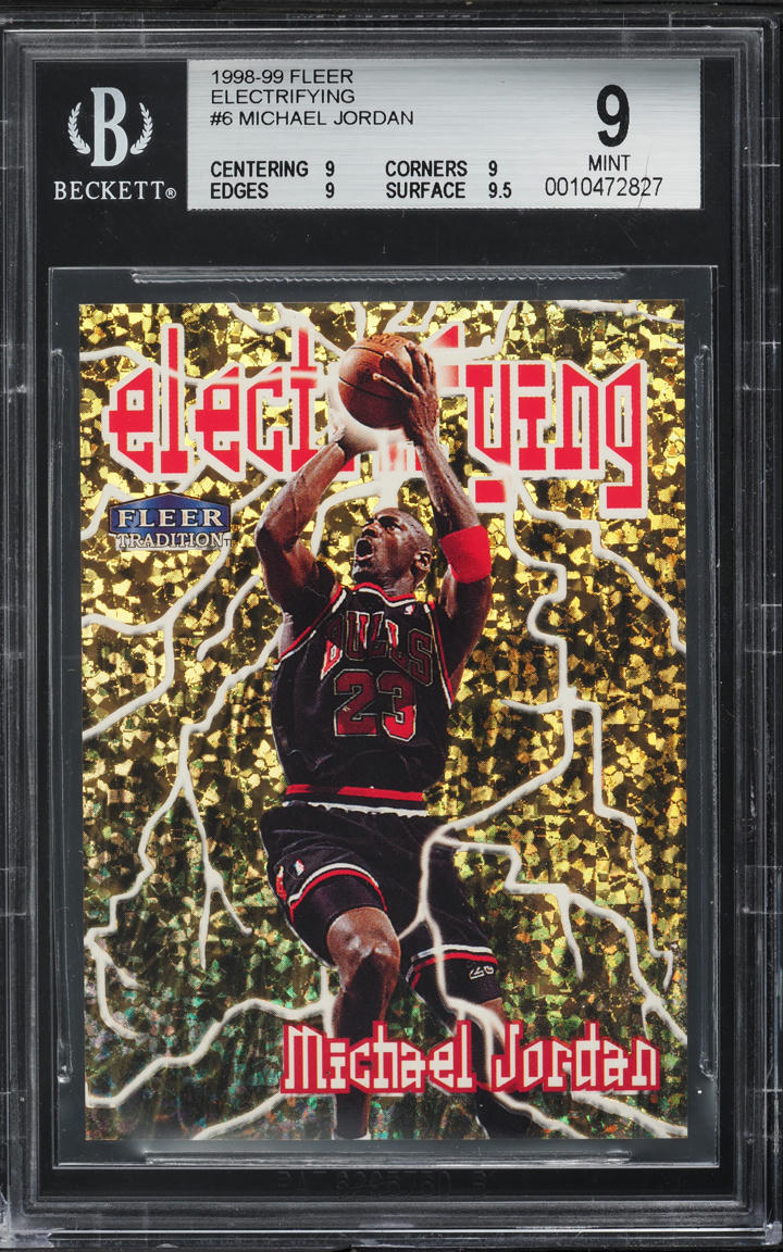 1998 Fleer Tradition Electrifying Michael Jordan #6 BGS 9 MINT
