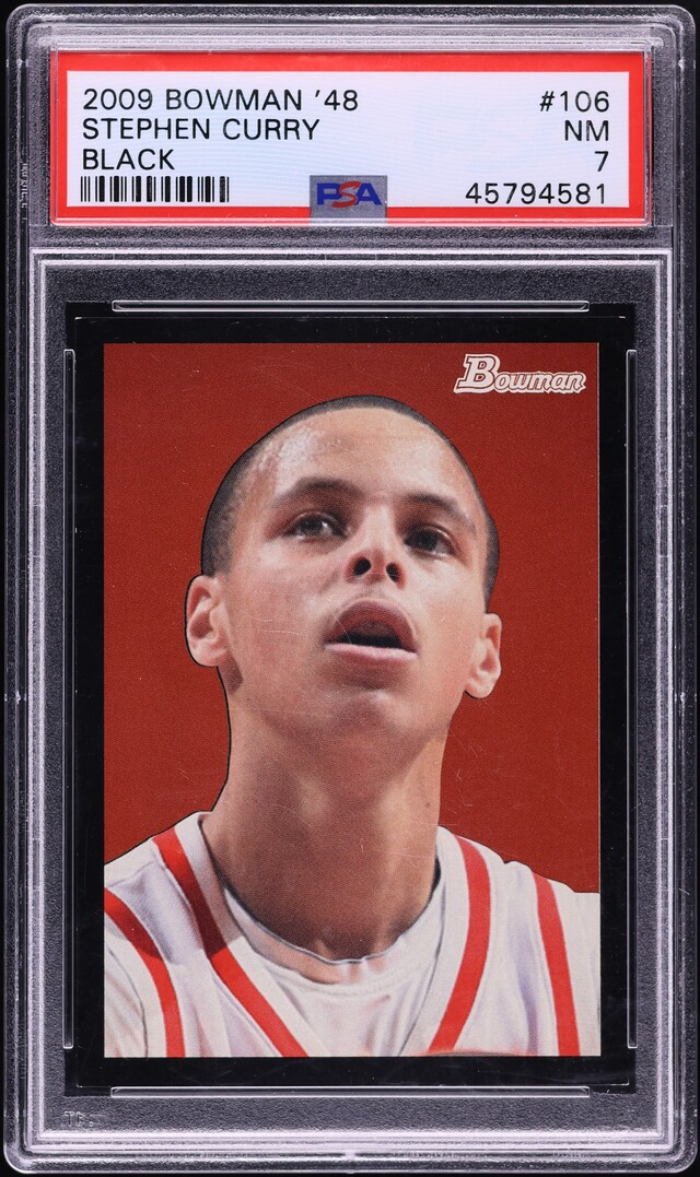 2009 Bowman '48 Black Stephen Curry ROOKIE /48 #106 PSA 7 NRMT