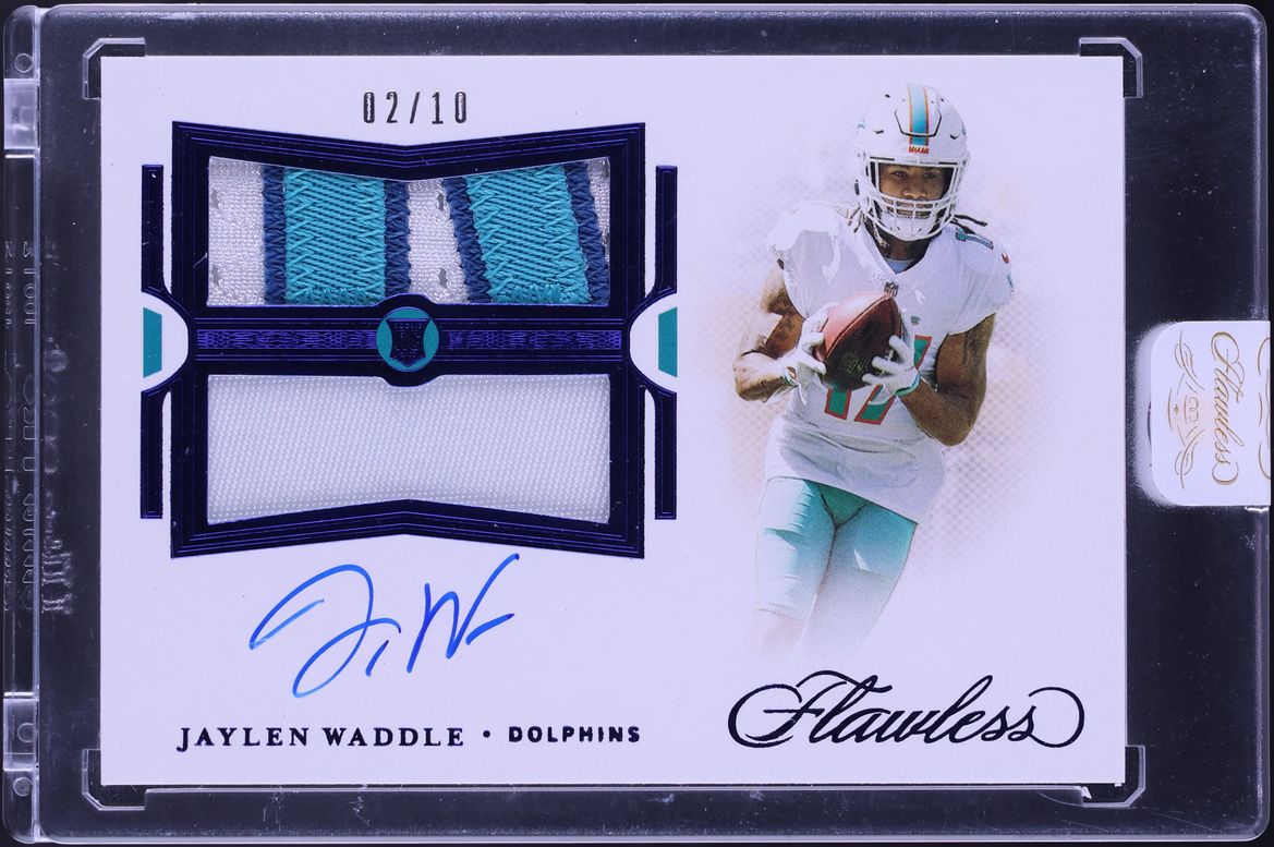 2021 Panini Flawless Dual Sapphire Jaylen Waddle ROOKIE PATCH AUTO /10 #RDPA-JWA