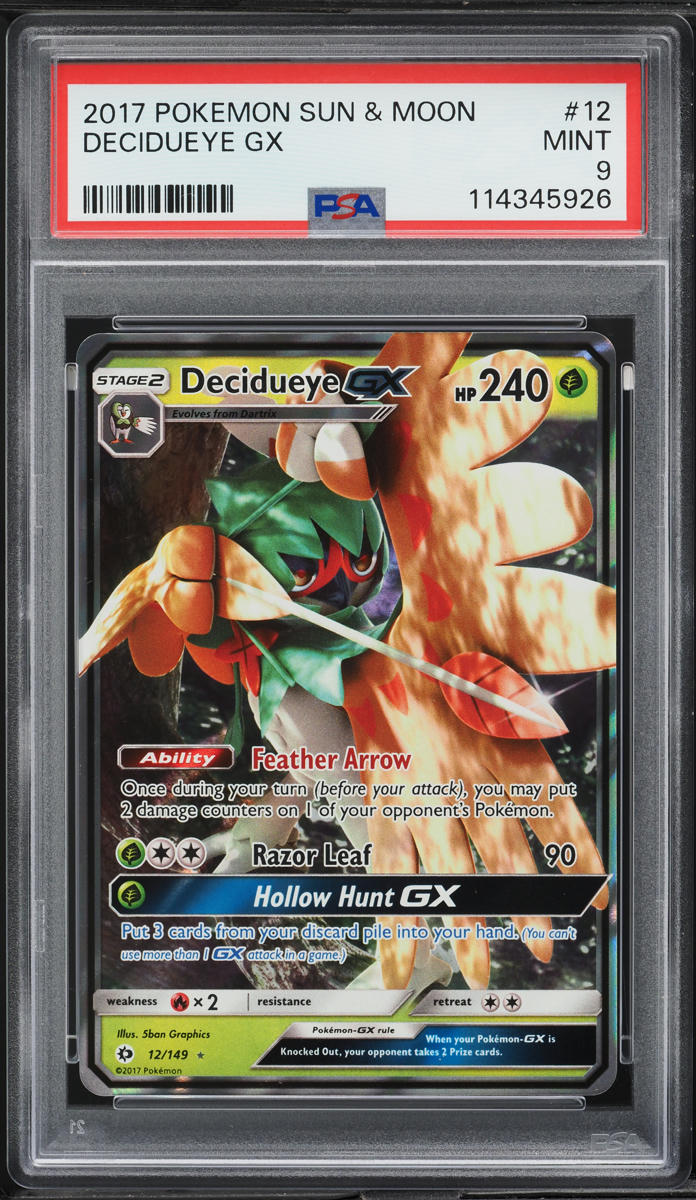 2017 Pokemon Sun & Moon Decidueye GX #12 PSA 9 MINT