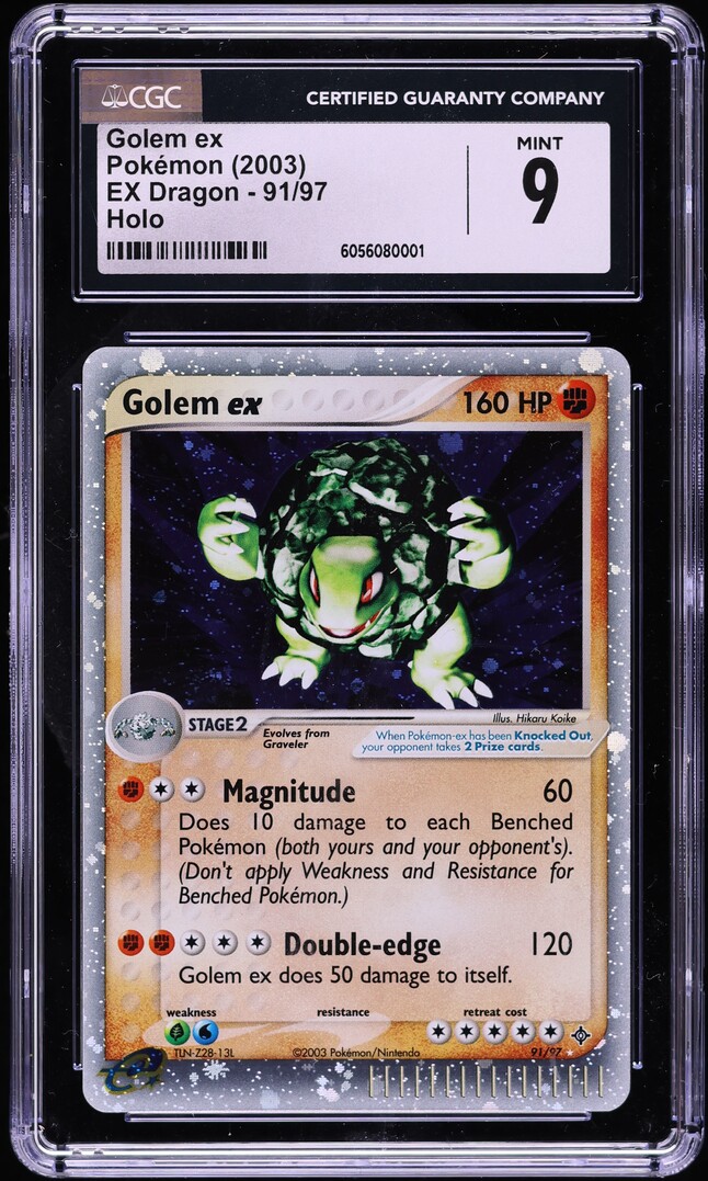 2003 Pokemon EX Dragon Holo Golem ex #91 CGC 9 MINT