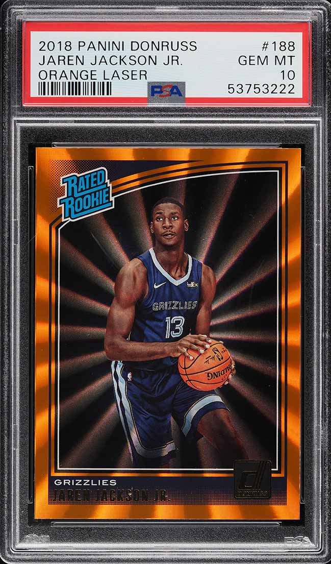 2018 Donruss Orange Laser Jaren Jackson Jr. ROOKIE #188 PSA 10 GEM MINT