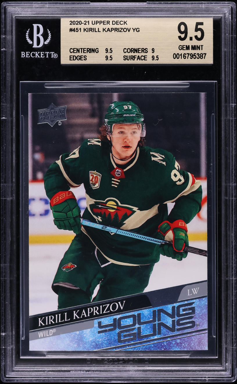 2020 Upper Deck Young Guns Kirill Kaprizov ROOKIE #451 BGS 9.5 GEM MINT