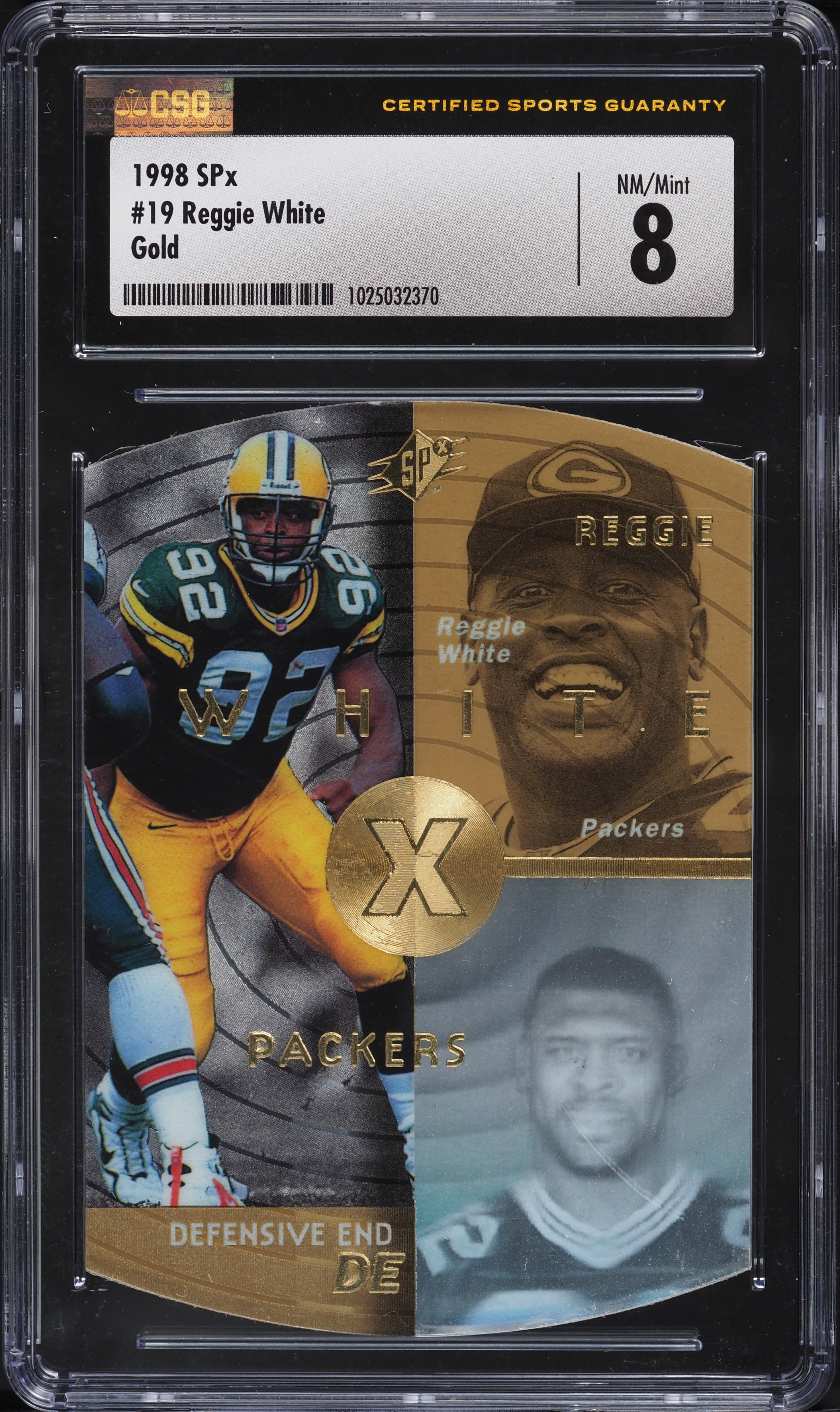 1998 SPx Gold Reggie White #19 CSG 8 NM-MT