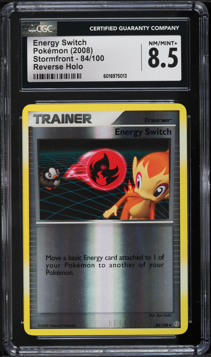 2008 Pokemon Diamond & Pearl Stormfront Reverse Holo Energy Switch #84 CGC 8.5