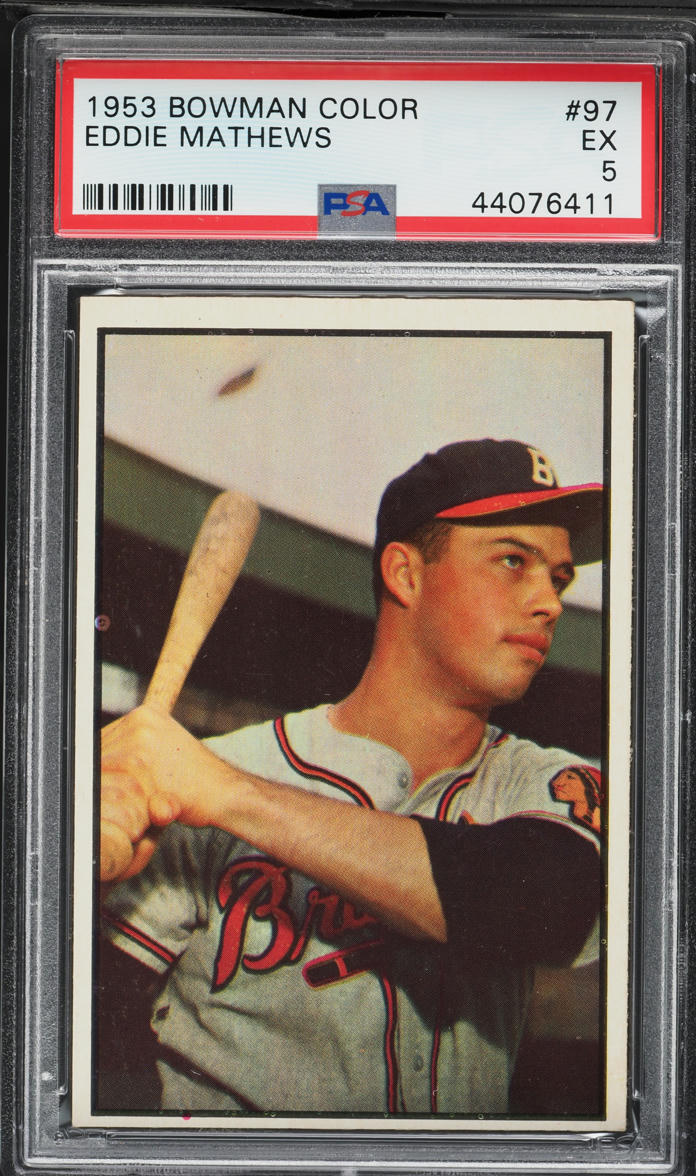 1953 Bowman Color Eddie Mathews #97 PSA 5 EX