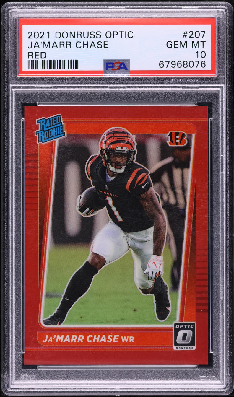 2021 Donruss Optic Red Ja'Marr Chase ROOKIE /99 #207 PSA 10 GEM MINT