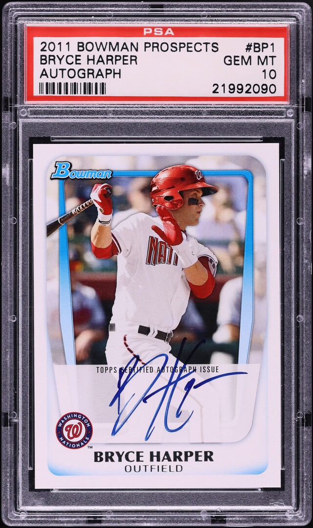 2011 Bowman Bryce Harper PROSPECT AUTO #BP1 PSA 10 GEM MINT