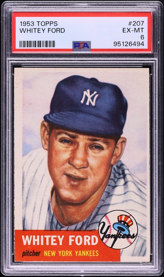 1953 Topps Whitey Ford #207 PSA 6 EXMT