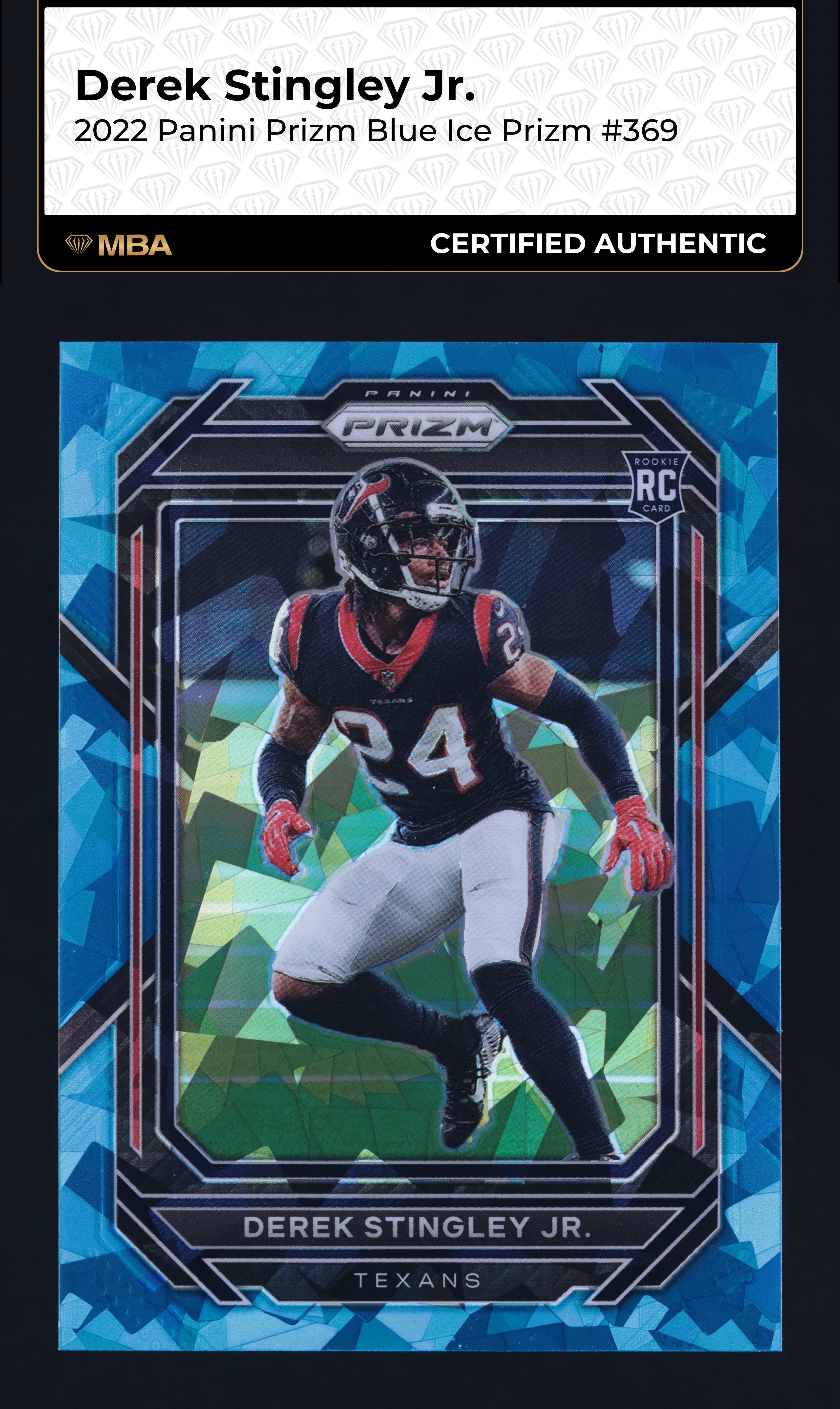 2022 Panini Prizm Blue Ice Derek Stingley Jr. ROOKIE /99 #369 MBA AUTH