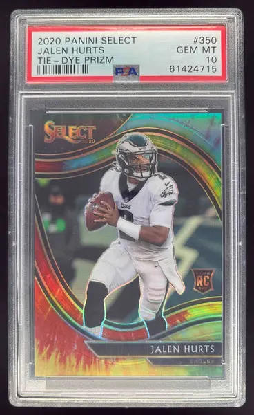 2020 Panini Select Tie Dye Prizm #350 Jalen Hurts Field RC /25 PSA 10