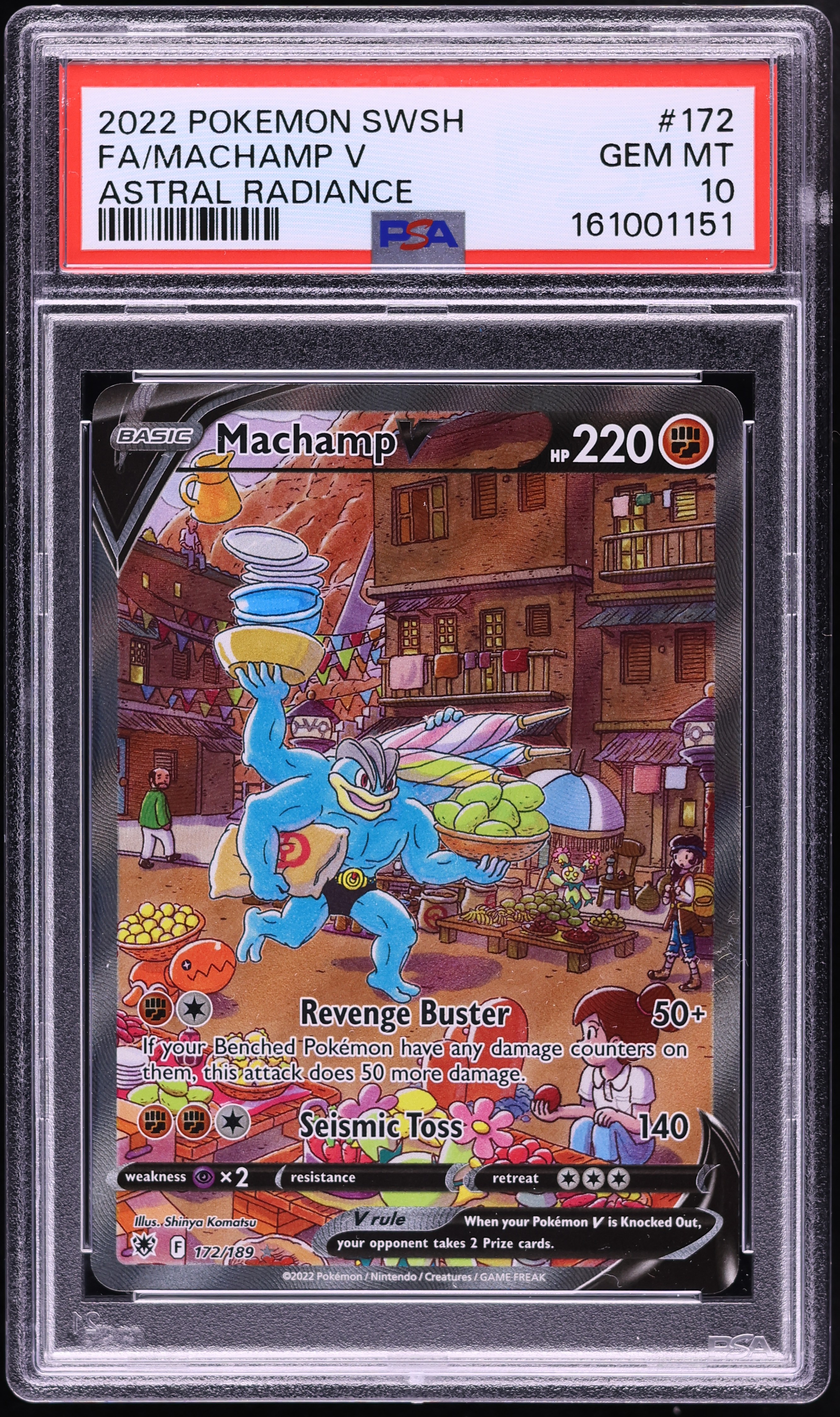 2022 Pokemon Sword & Shield Astral Radiance Alt Art Machamp V #172 PSA 10 GEM MINT