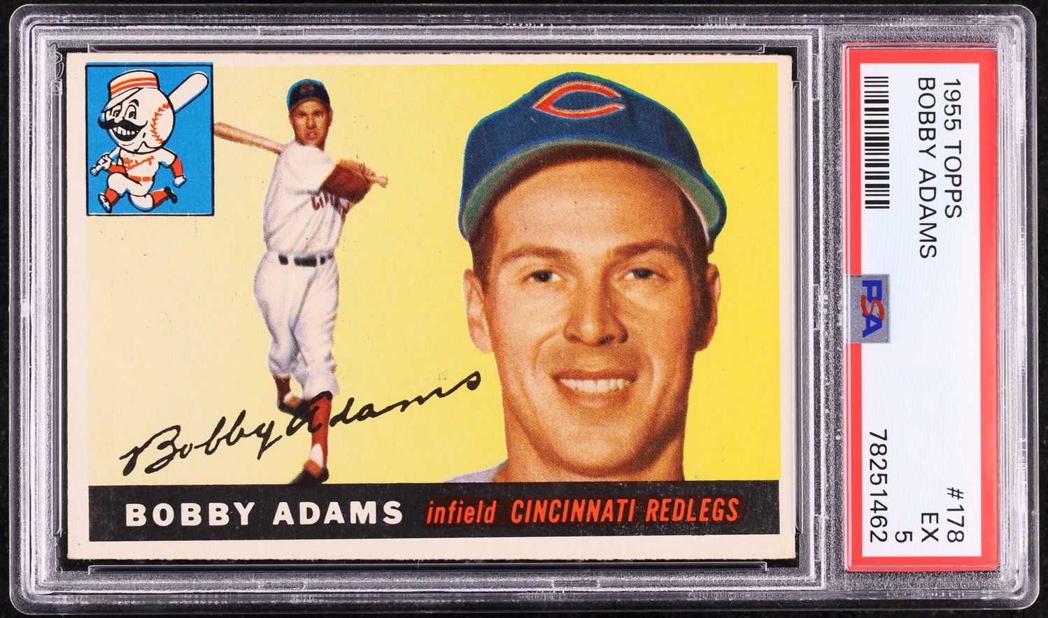 1955 Topps Bobby Adams #178 PSA 5 EX