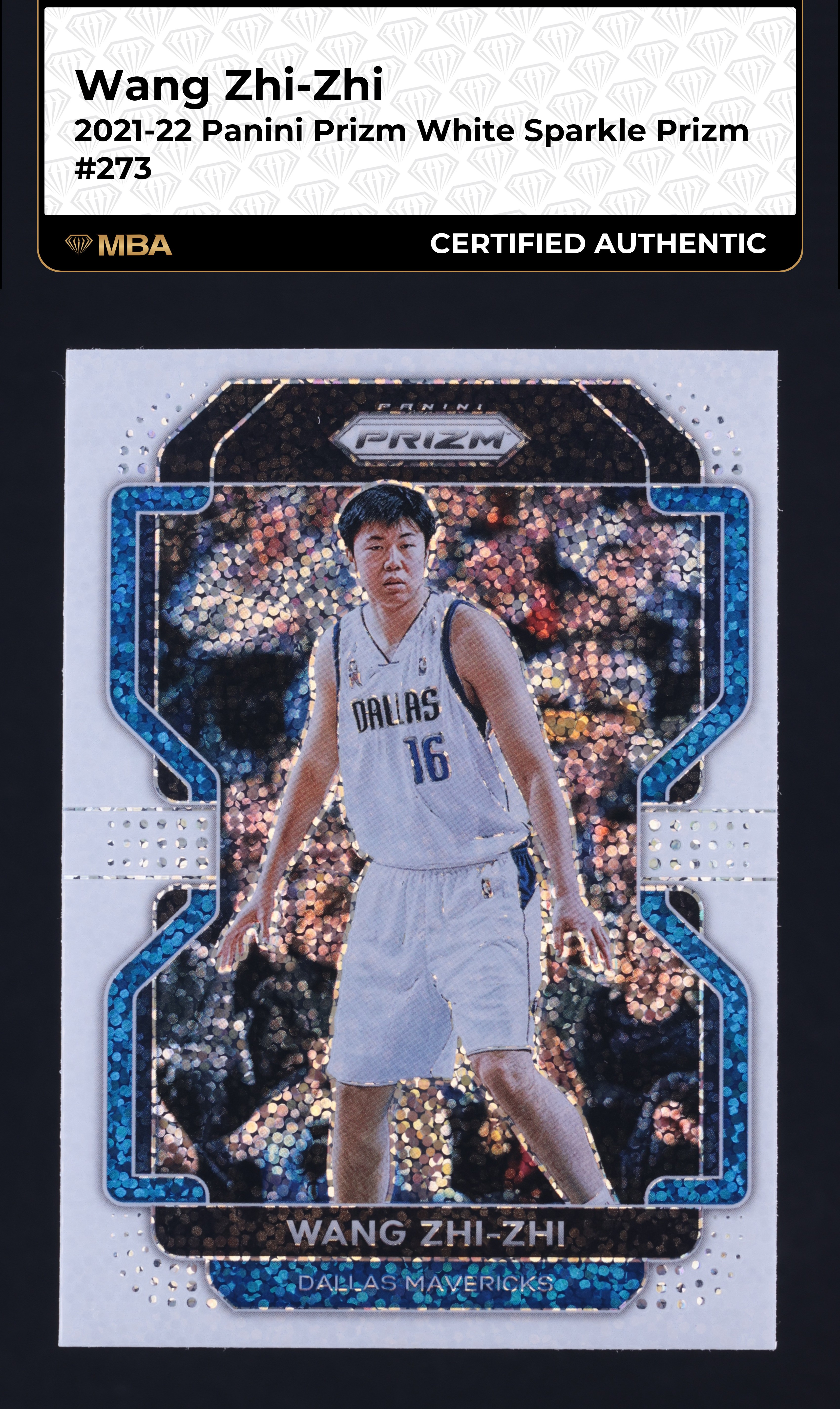 2021 Panini Prizm White Sparkle Wang Zhi-Zhi #273 MBA AUTH