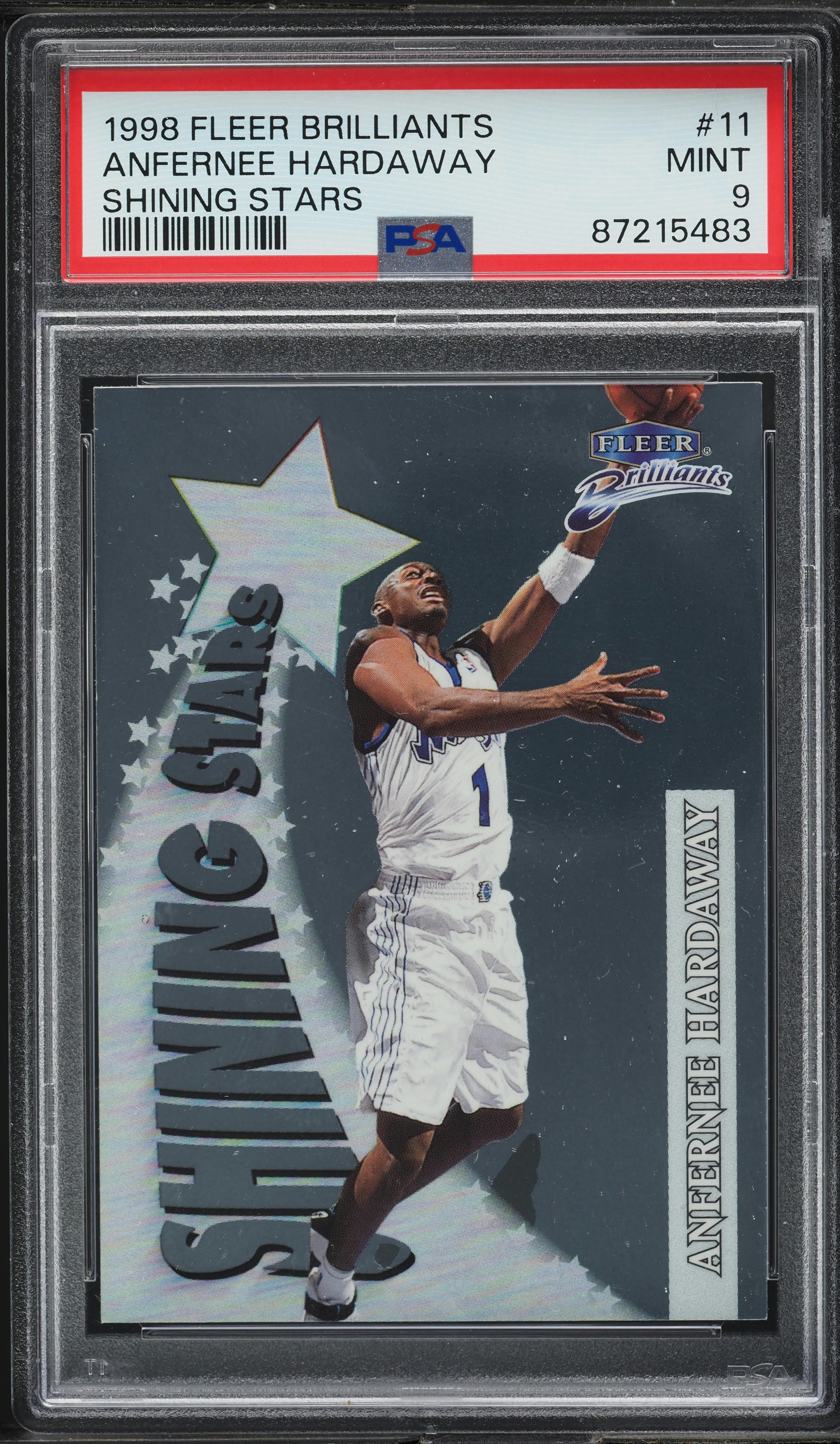 1998 Fleer Brilliants Shining Stars Anfernee Hardaway #11 PSA 9 MINT