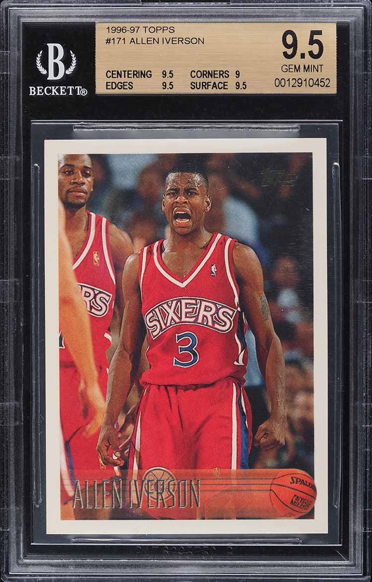 1996 Topps Basketball Allen Iverson ROOKIE #171 BGS 9.5 GEM MINT