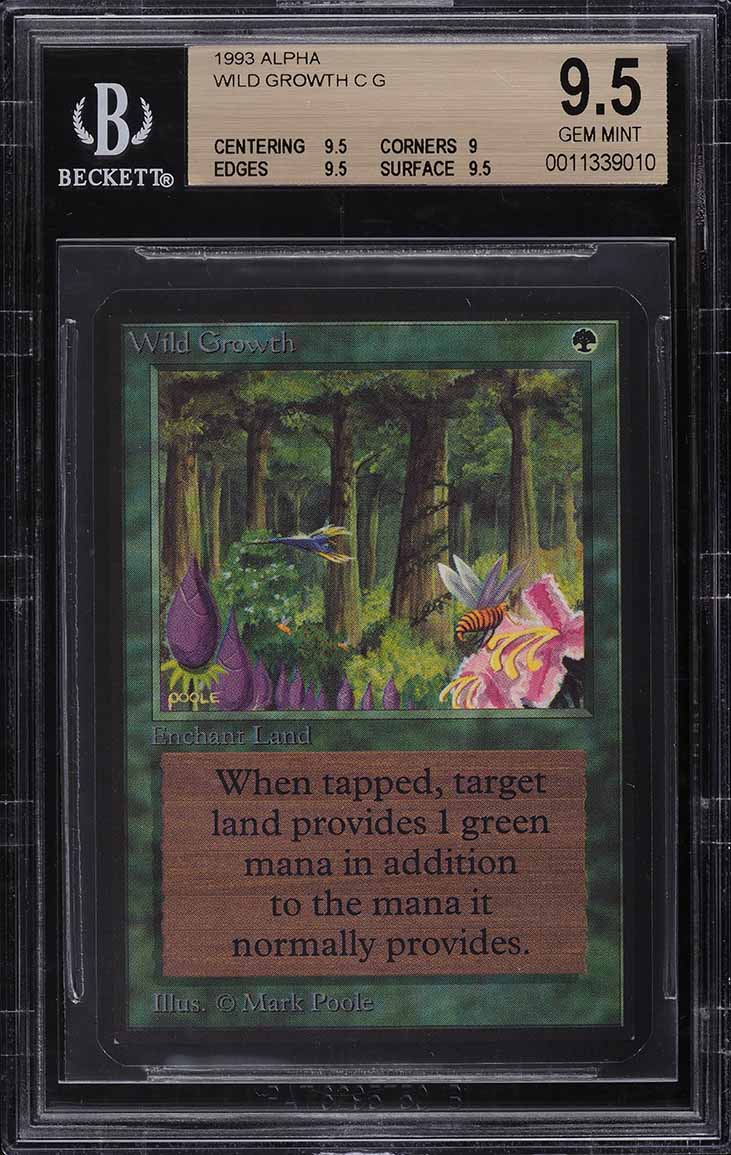 1993 Magic The Gathering MTG Alpha Wild Growth C G BGS 9.5 GEM MINT